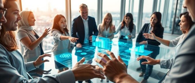 Collaborateurs d'entreprise et start-uppers