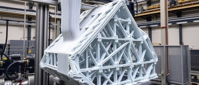 Large-scale 3D printing in construction and aeronautics.