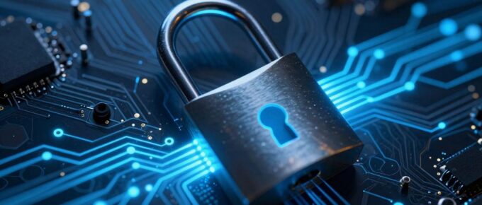 Cadenas numérique protégeant des données sensibles sur une carte mère.